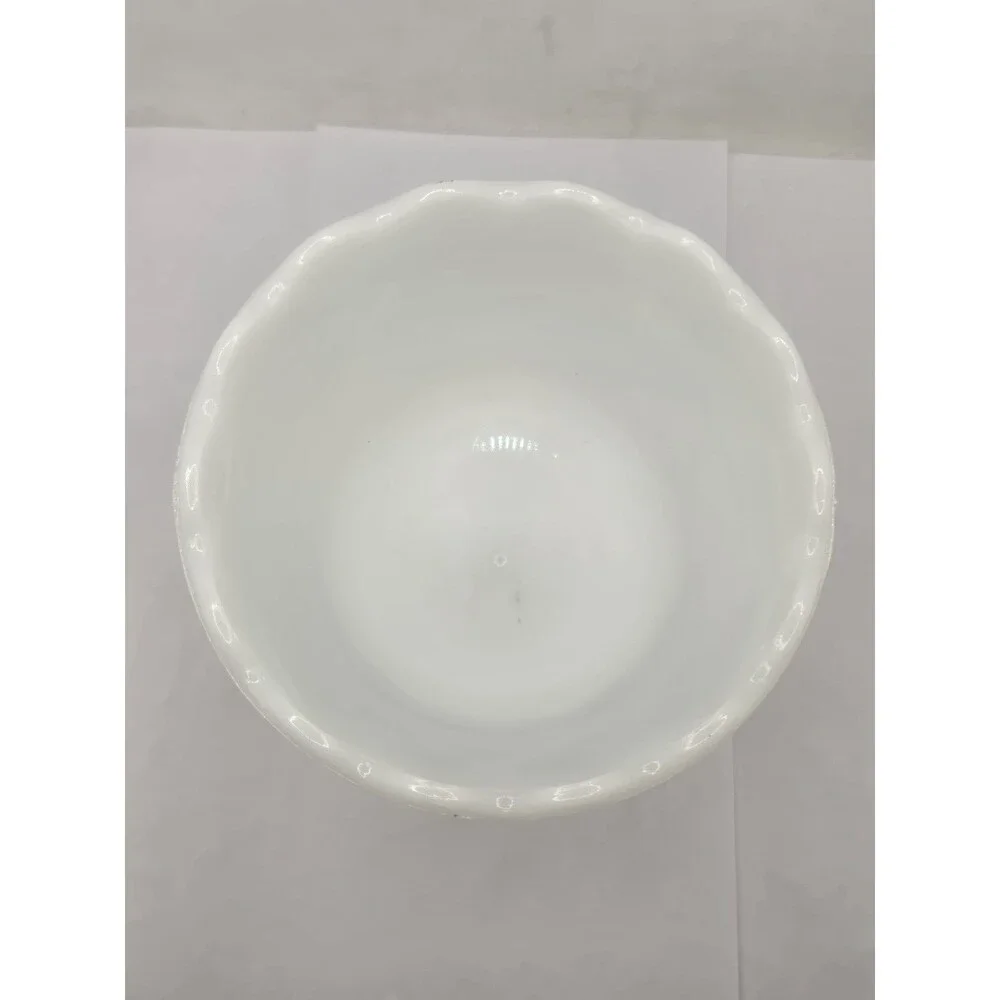 Vtg E O Brody Co Milk Glass Footed VASE #MJ-42 – Honeycomb Pattern, 6” H, USA